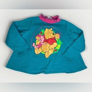 Vtg 1990's Winnie The Pooh Kids Pullover Top  Swing Piglet Pink Friend Small 6